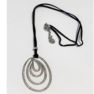 Boutique Boho Suede Leather Rope Rhinestone Necklace Bohemian Everyday